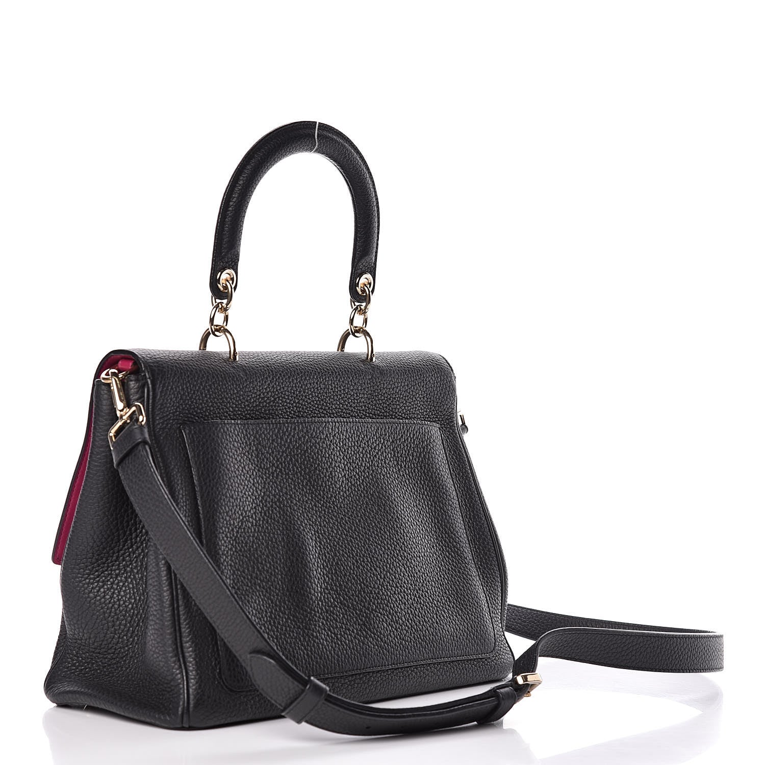 Christian Dior Bullcalf Medium Be Dior Flap Black Fraise 3 of 10