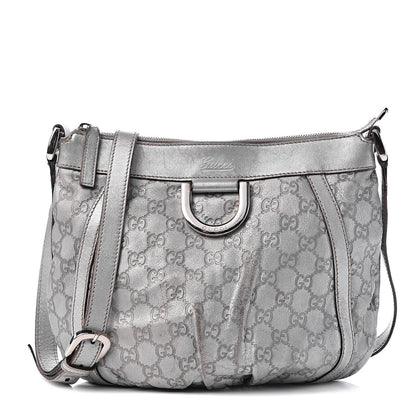 Gucci Guccissima Small D Ring Messenger Silver 1 of 19