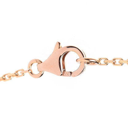Van Cleef & Arpels 18K Rose Gold Diamond Pink Porcelain Vintage Alhambra Pendant Necklace 5 of 7