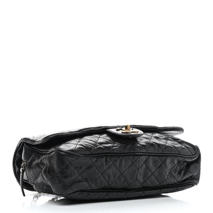 Chanel Crumpled Grained Calfskin Quilted Large Shiva Flap Black 5 of 10