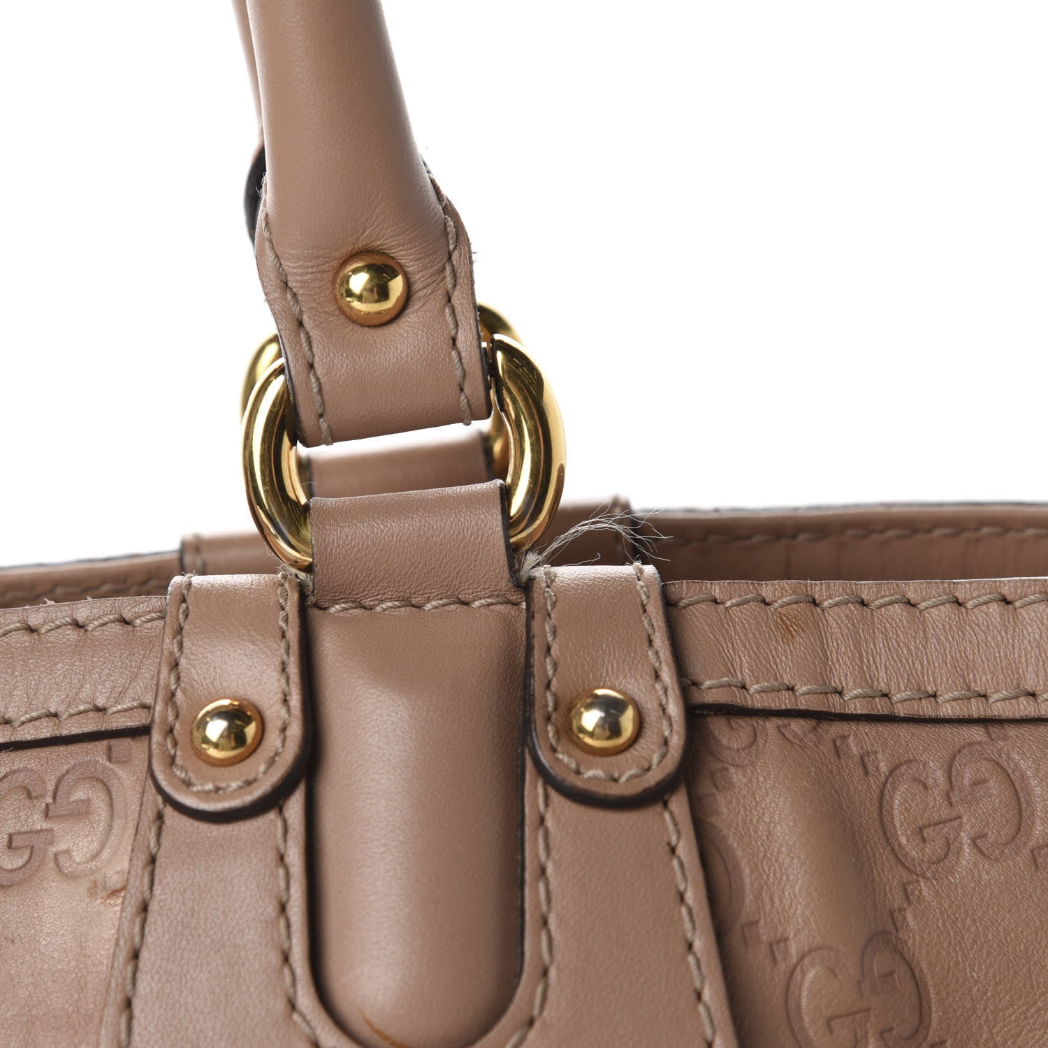 Gucci Guccissima Large Scarlett Stud Tote Dusty Rose 17 of 17