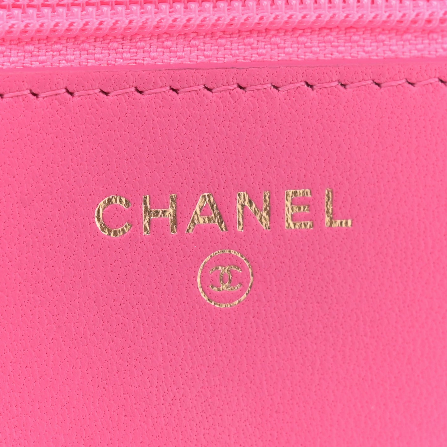 Lambskin Quilted Chanel 19 Wallet On Chain WOC Dark Pink