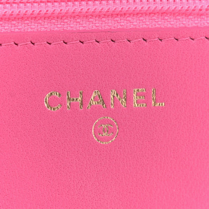 Chanel Lambskin Quilted Chanel 19 Wallet On Chain WOC Dark Pink 6 of 10