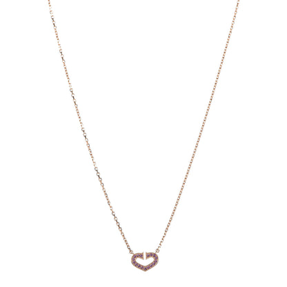 Cartier 18K Yellow Gold Pink Sapphire Hearts and Symbols Pave Necklace 1 of 7