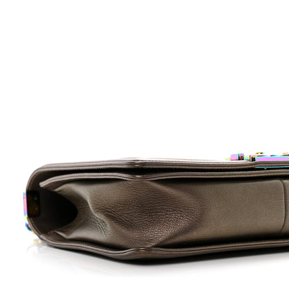 Chanel Iridescent Goatskin Quilted New Medium Boy Flap Dark Gold 9 of 10