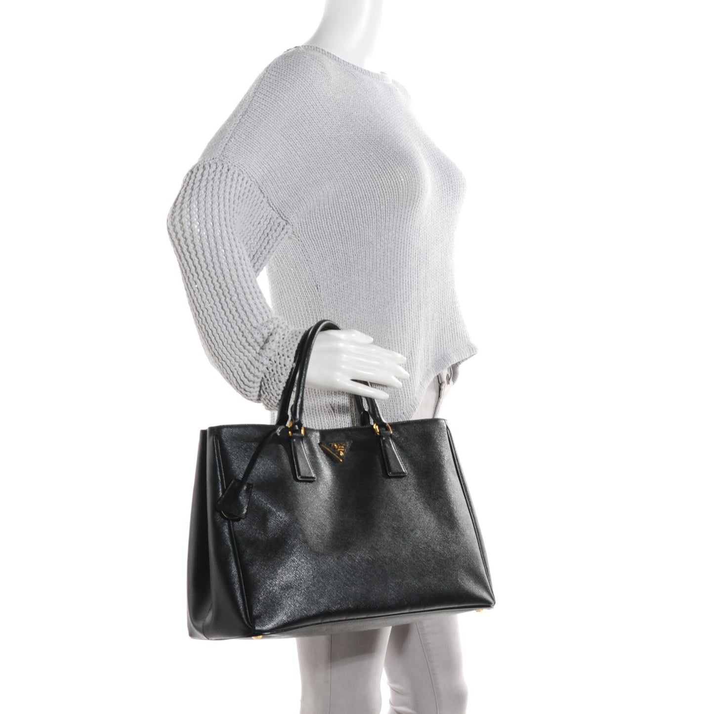 Saffiano Lux Medium Tote Nero Black