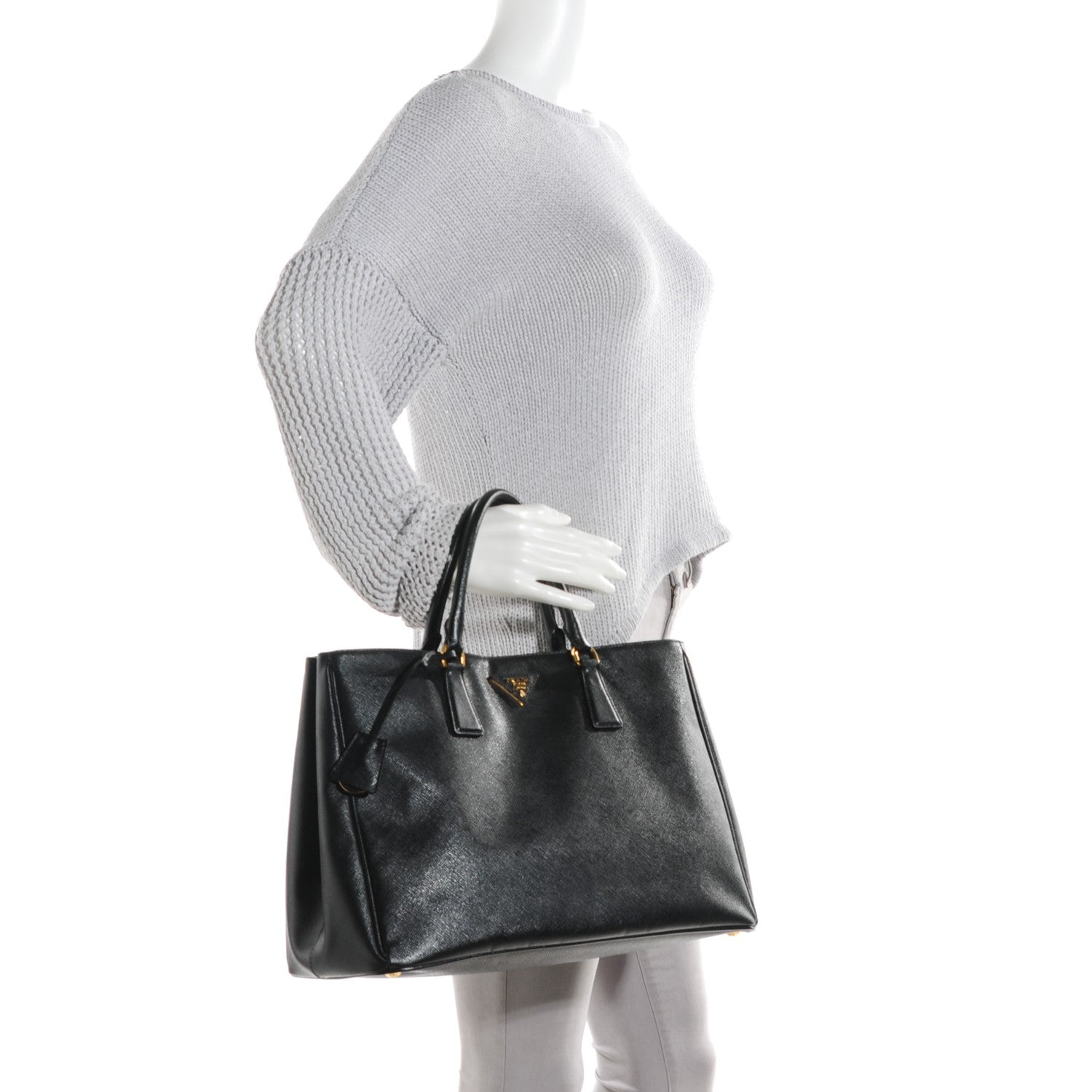 Prada Saffiano Lux Medium Tote Nero Black 2 of 9