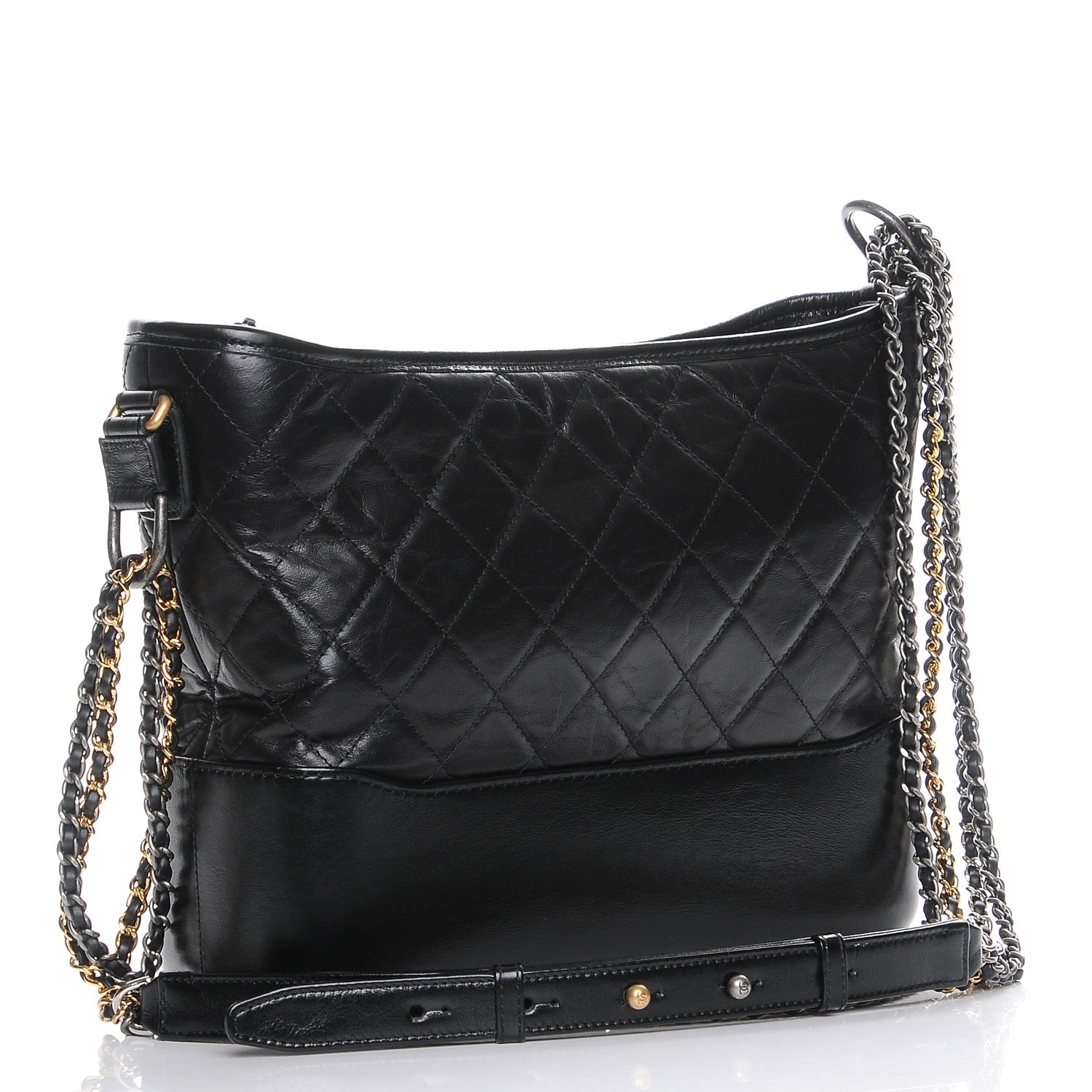 Chanel Aged Calfskin Quilted Medium Gabrielle Hobo Black 4 of 10