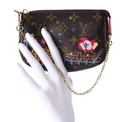 Louis Vuitton Monogram 2020 Christmas Animation Roller Coaster Mini Pochette Accessories Pivoine 2 of 10