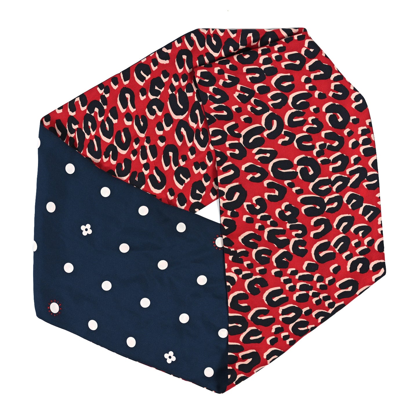 Silk Leopard Snood Scarf Red