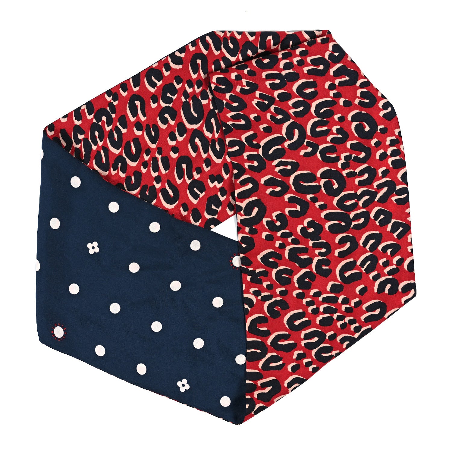 Louis Vuitton Silk Leopard Snood Scarf Red 1 of 3