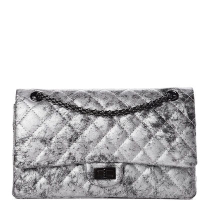 Chanel Metallic Caviar Quilted 2.55 Reissue 226 Flap Silver Black 1 of 11