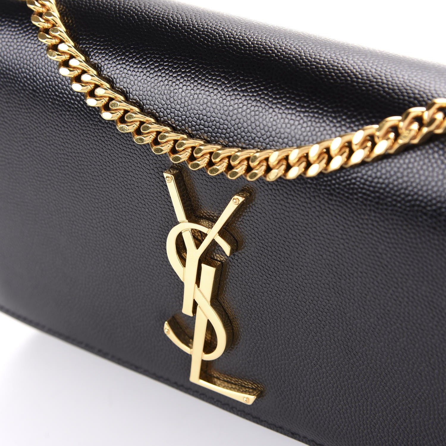 Saint Laurent Grain De Poudre Small Monogram Kate Satchel Black 9 of 9
