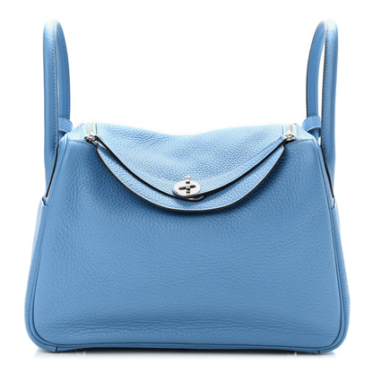 Hermes Taurillon Clemence Lindy 30 Bleu Paradis 1 of 9