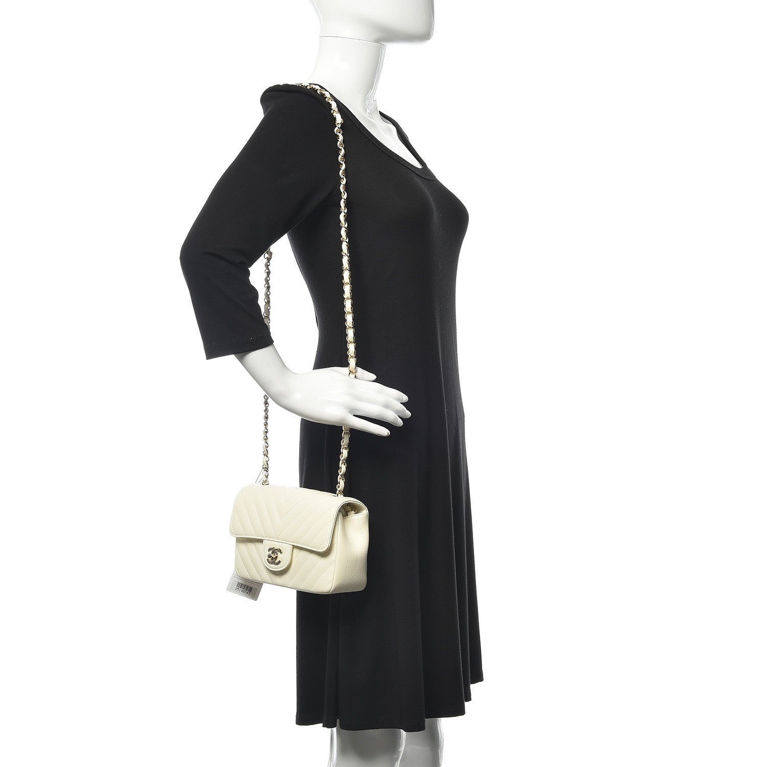 Chanel Lambskin Chevron Quilted Mini Rectangular Flap White 2 of 10