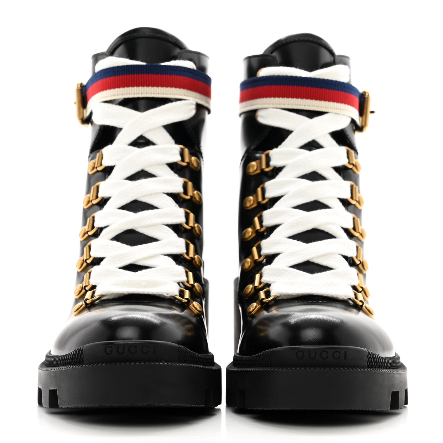 Calfskin Sylvie Web Womens Lace Up Combat Boots 37 Black