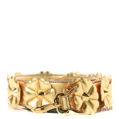 Fendi Vitello Catalan Mirror Flowerland Studded Strap You Gold 1 of 4