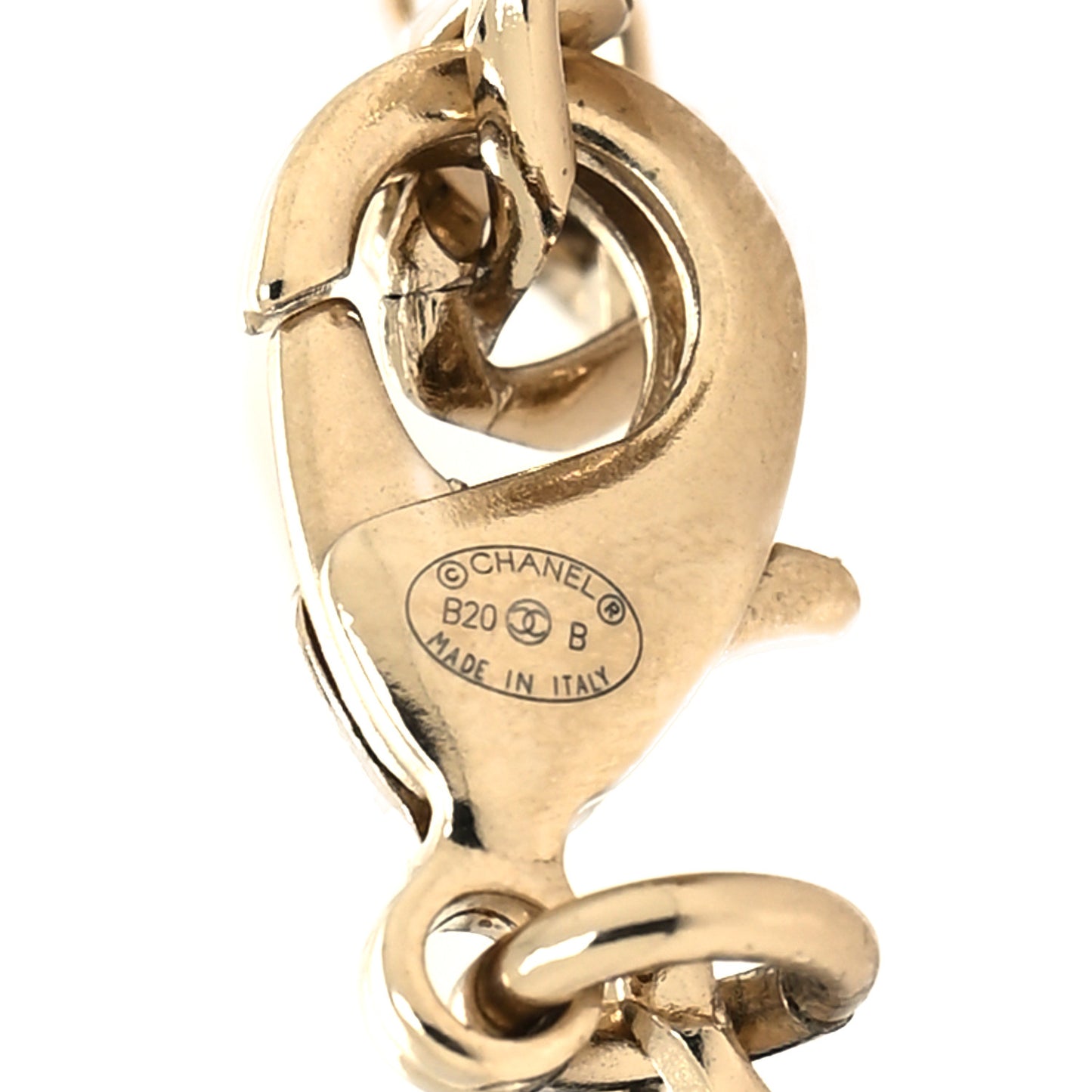 Metal Lambskin Crystal Sergeant Chanel Bracelet Gold