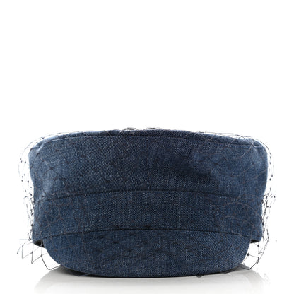 Christian Dior Denim Arty Veil Cap 58 Blue 3 of 9