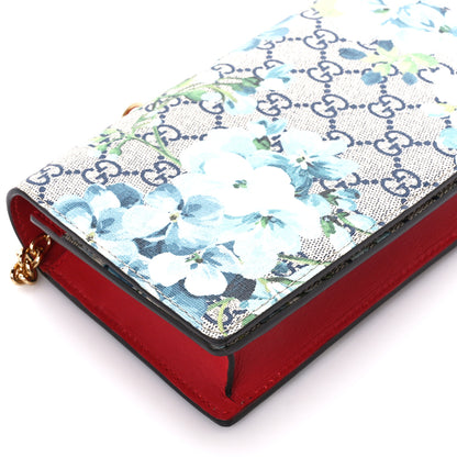 Gucci GG Supreme Monogram Blooms Chain Wallet Blue 9 of 9