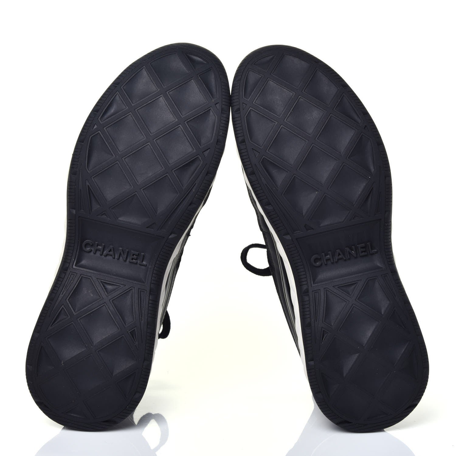 Chanel Fabric Calfskin Suede CC Sneakers 38.5 Black 6 of 8
