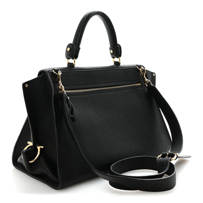 Salvatore Ferragamo Grained Calfskin Medium Sofia Satchel Black 3 of 9