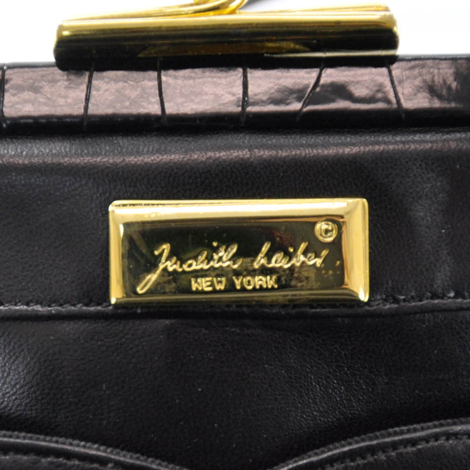 Judith Leiber Crocodile Shoulder Bag Black 9 of 9