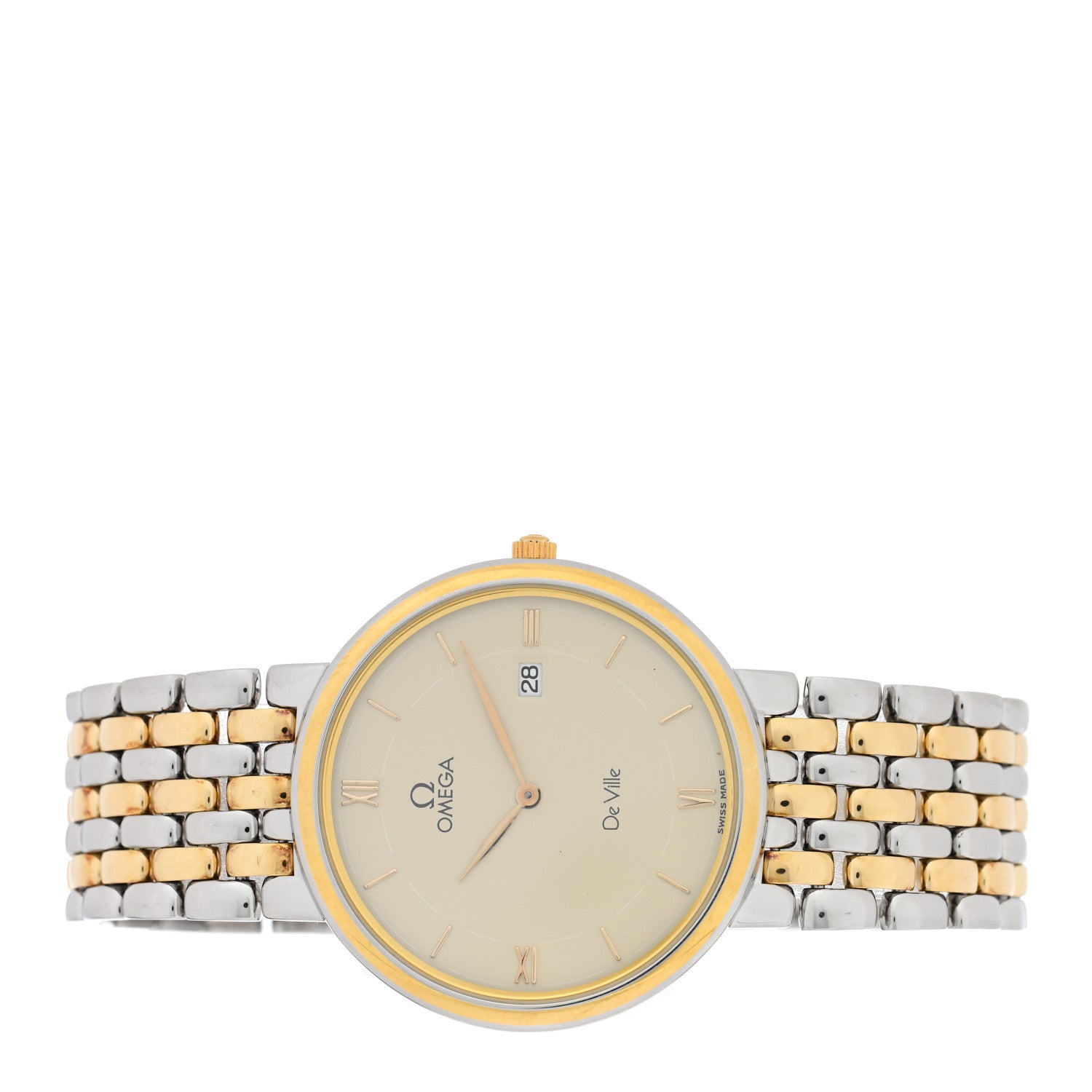 Omega Stainless Steel 18K Yellow Gold 32mm De Ville Quartz Watch Champagne 796.2379 2 of 4