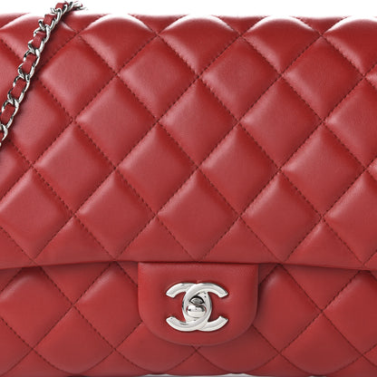 Chanel Lambskin Quilted Clutch With Chain Flap Red 10 of 11