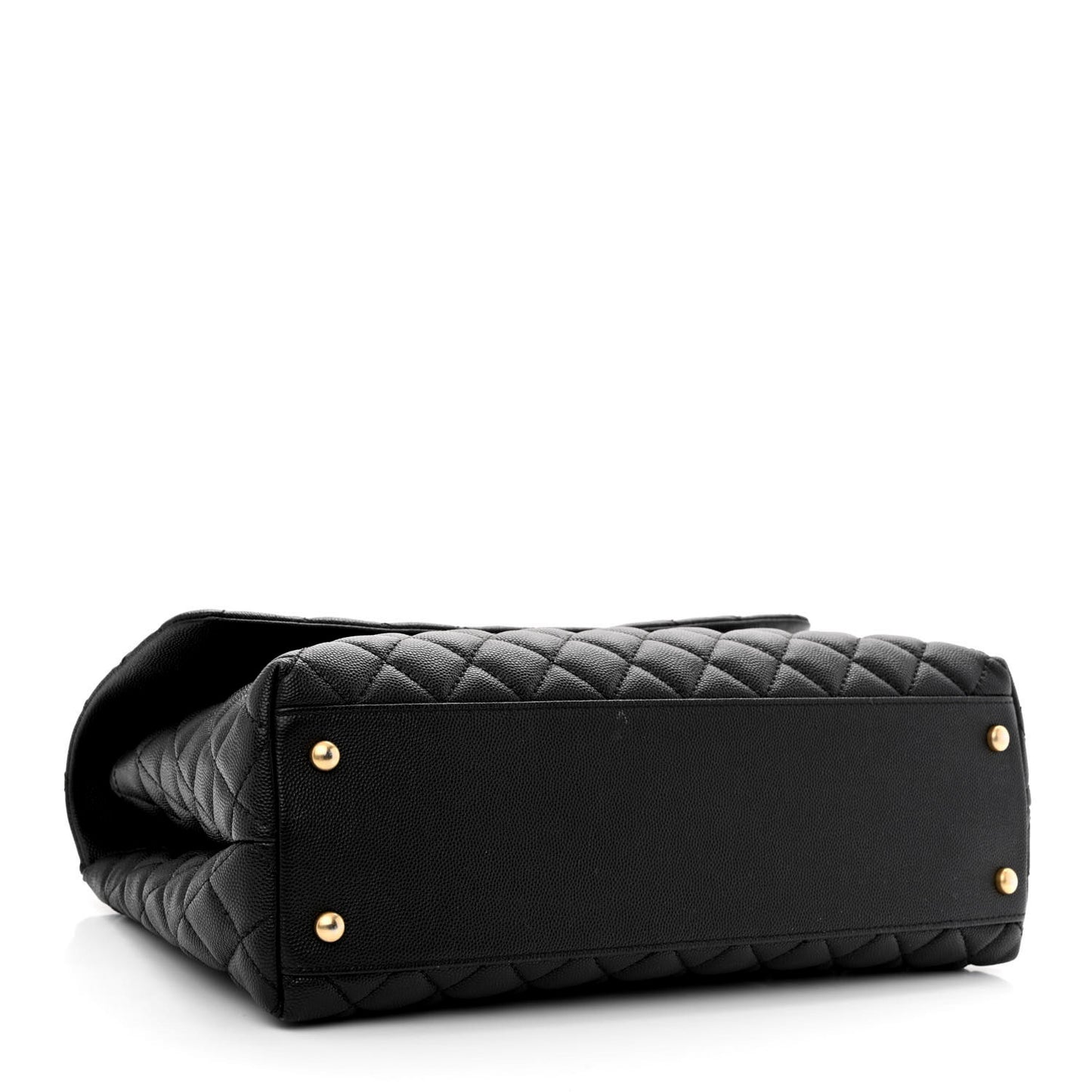 Caviar Quilted Medium Coco Handle Flap Black