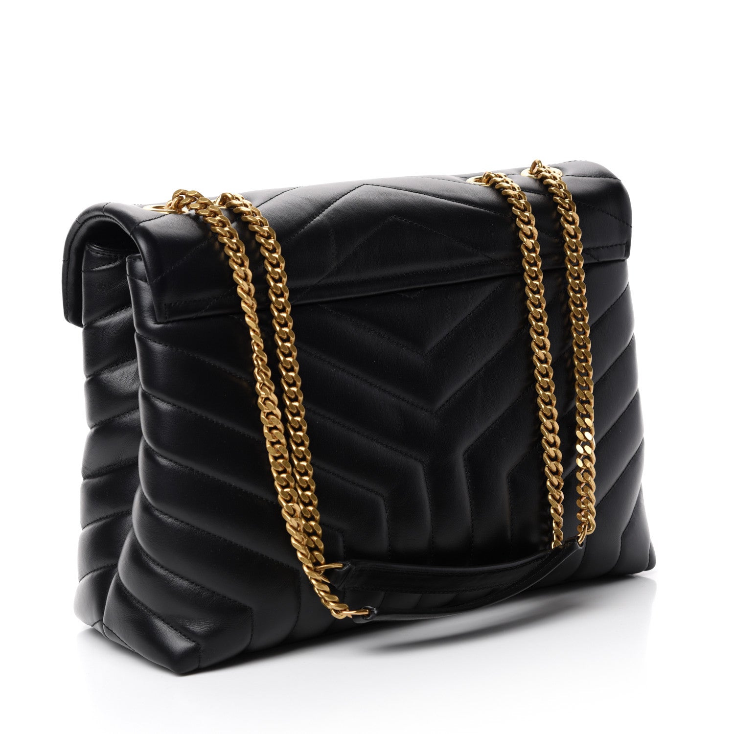 Saint Laurent Calfskin Y Quilted Monogram Medium Loulou Chain Satchel Black 3 of 11