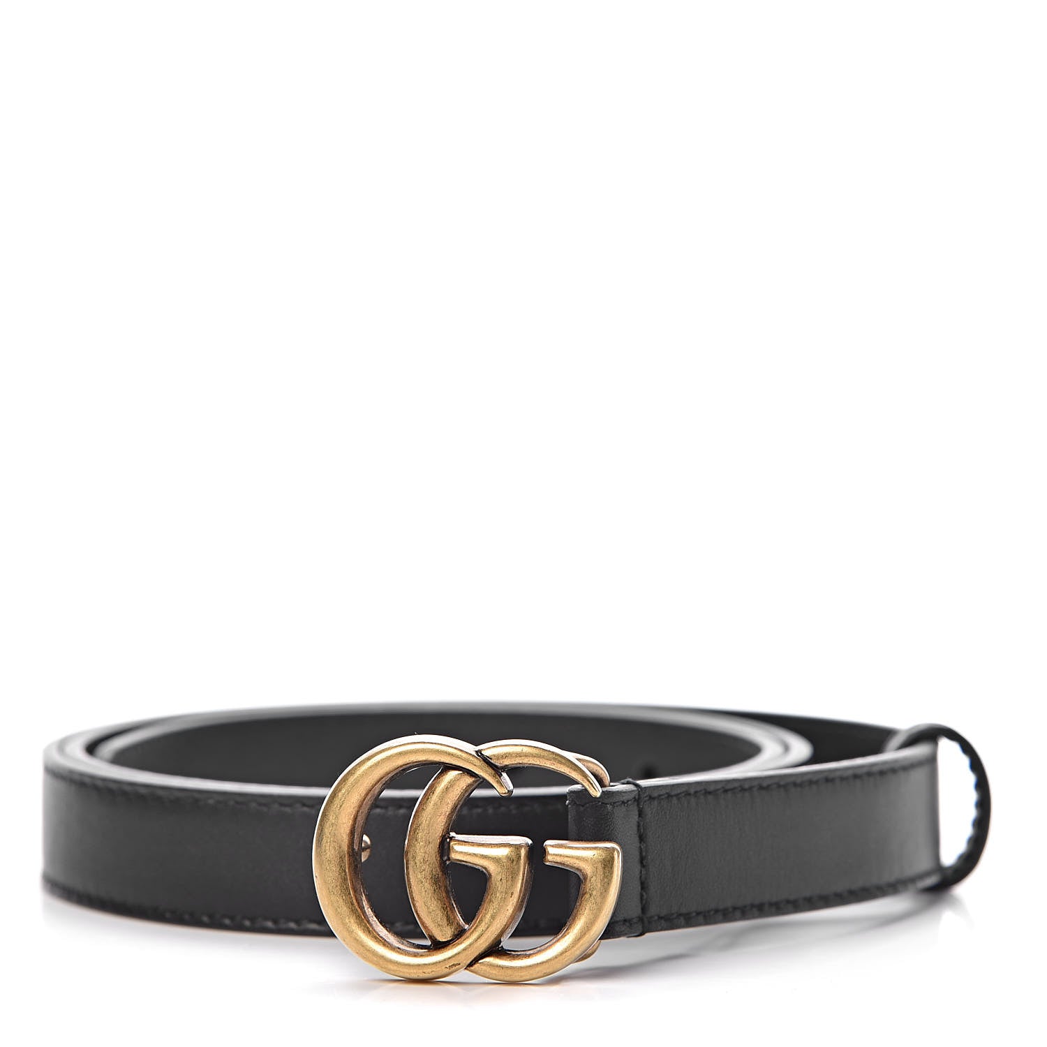 Gucci Calfskin Double G 20mm Belt 85 34 Black 1 of 7