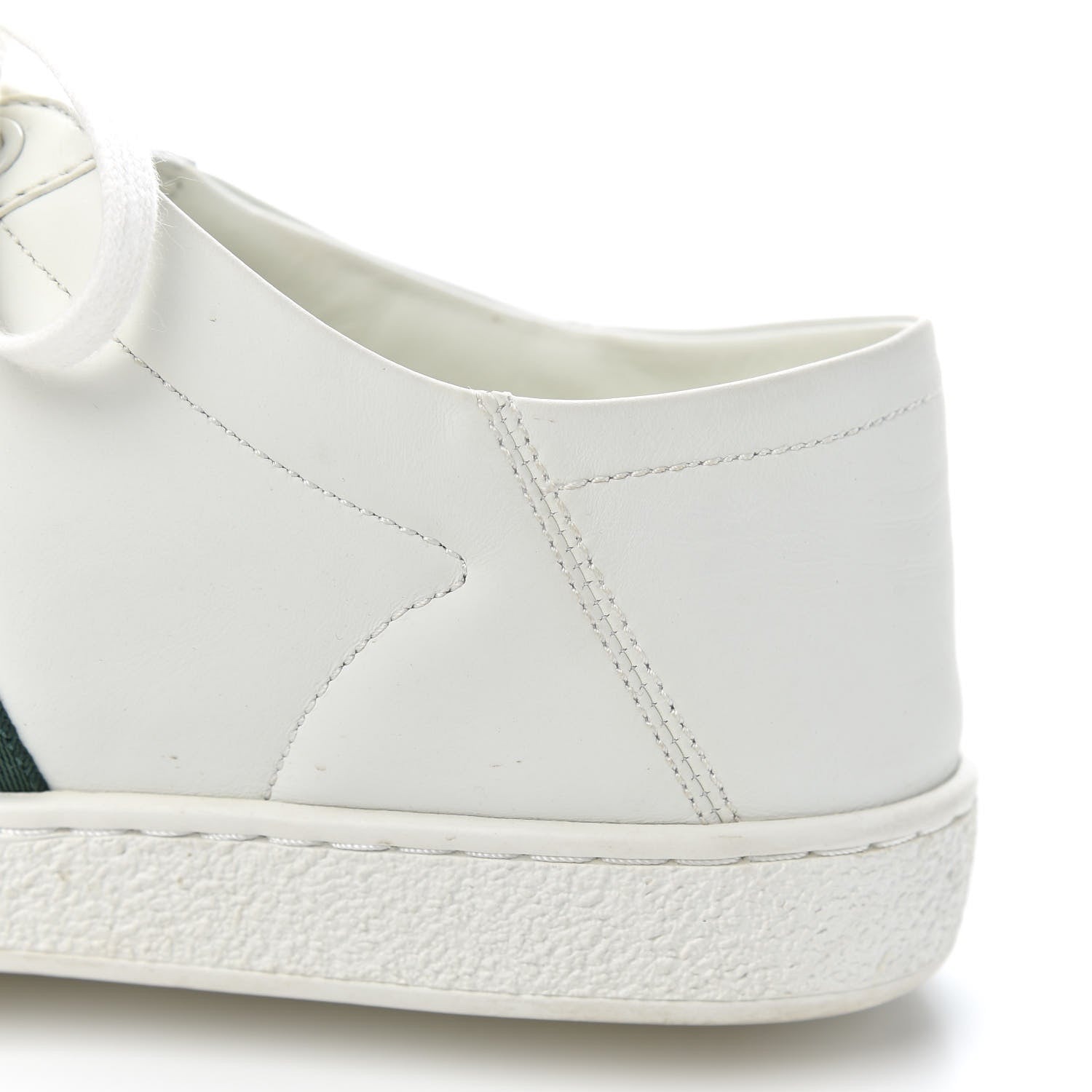 Gucci Calfskin Web Bee Embroidered Womens Ace Sneakers 37 White Green 11 of 12