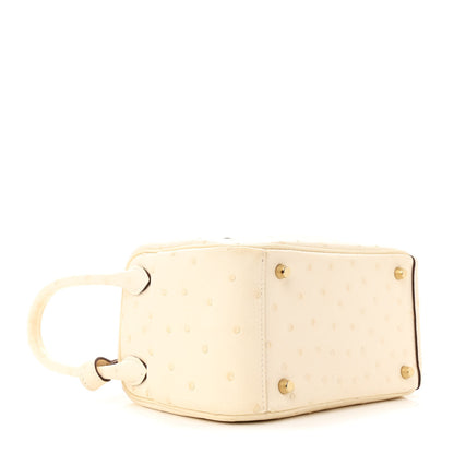 Hermes Ostrich Mini Lindy 20 Nata 4 of 14