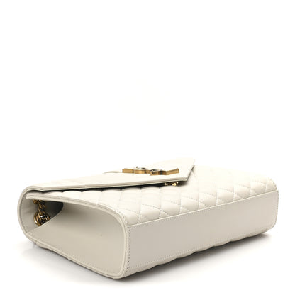 Saint Laurent Lambskin Mixed Matelasse Triquilt Medium Monogram Satchel Crema Soft 4 of 10
