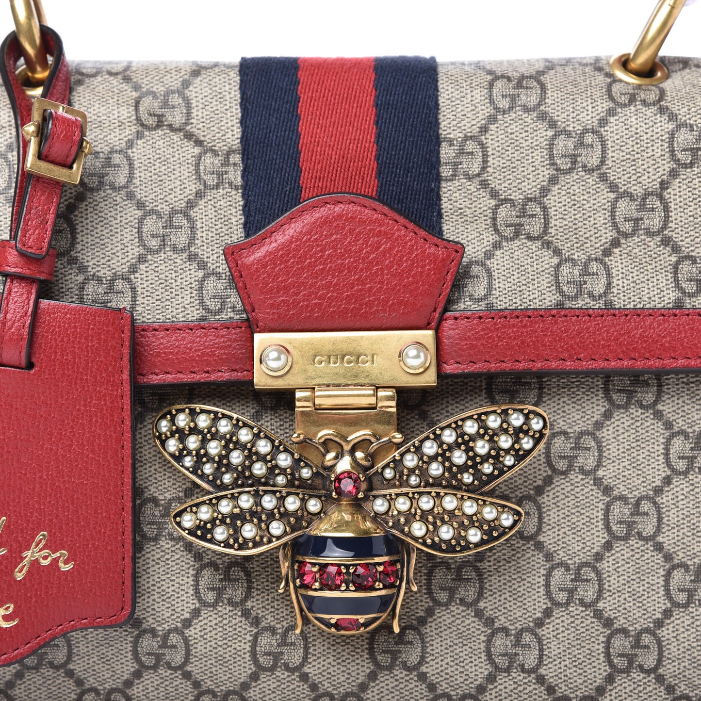 GG Supreme Monogram Small Queen Margaret Top Handle Bag Red