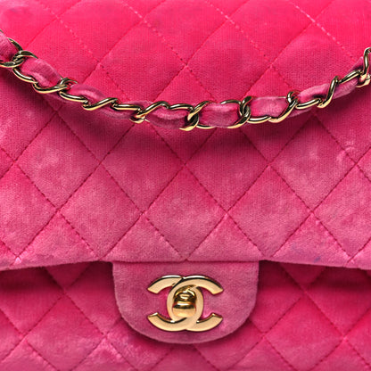 Chanel Velvet Quilted Medium Double Flap Pink 8 of 16