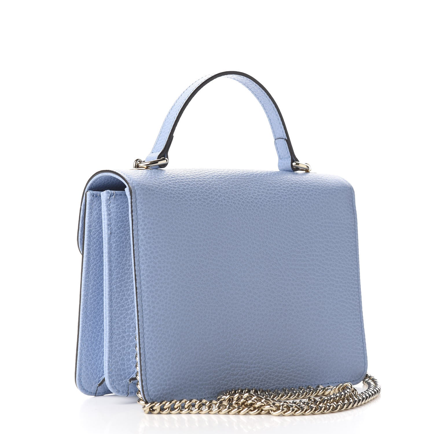 Gucci Dollar Calfskin Small Interlocking G Shoulder Bag Mineral Blue 2 of 9
