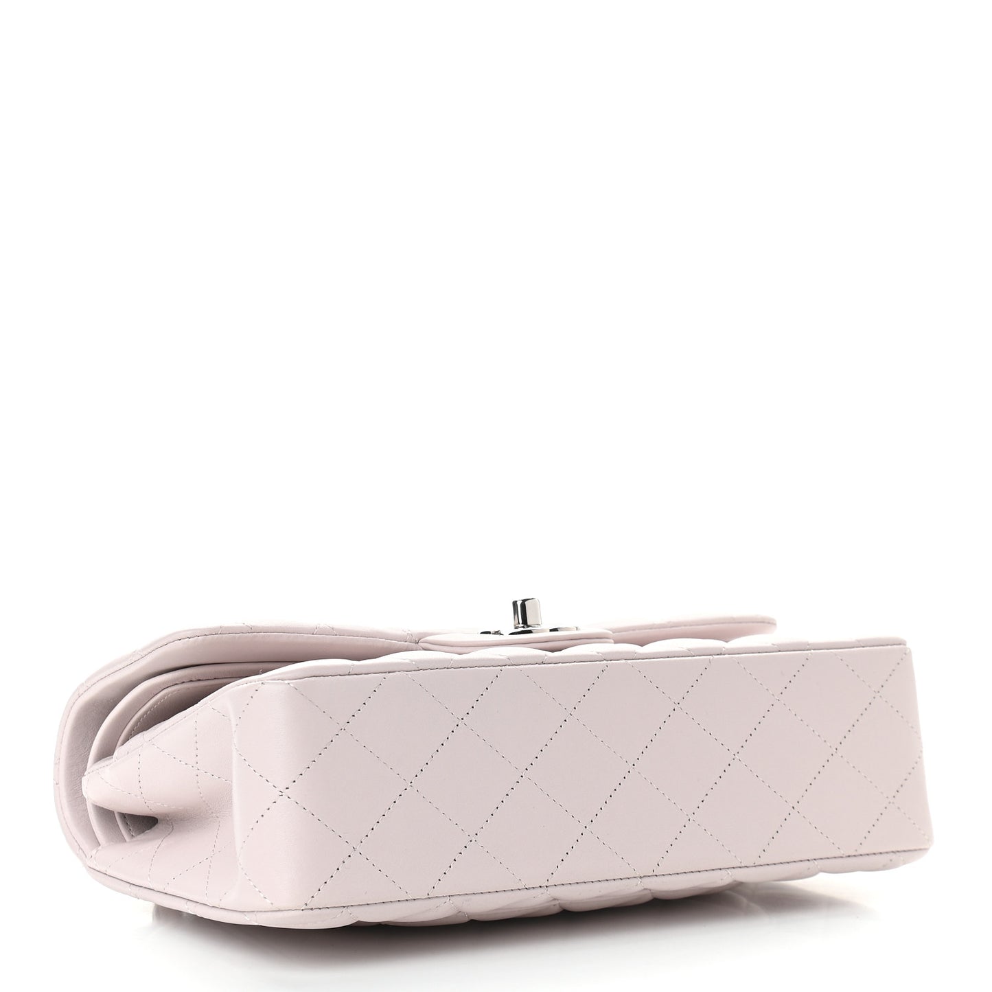 Lambskin Quilted Small Double Flap Light Purple