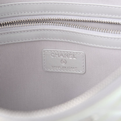Chanel Iridescent Crumpled Calfskin CC Ripples Medium Cosmetic Case White 6 of 8
