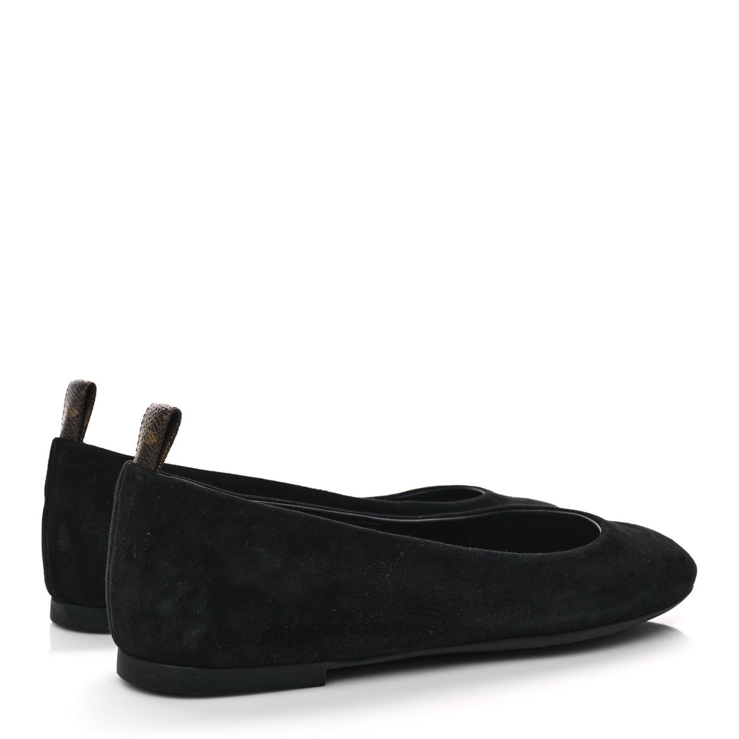Suede Monogram Uniformes Ballet Flats 37.5 Black