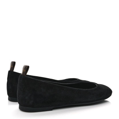 Louis Vuitton Suede Monogram Uniformes Ballet Flats 37.5 Black 4 of 8