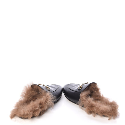 Gucci Calfskin Fur Womens Princetown Slippers 41 Black 6 of 12