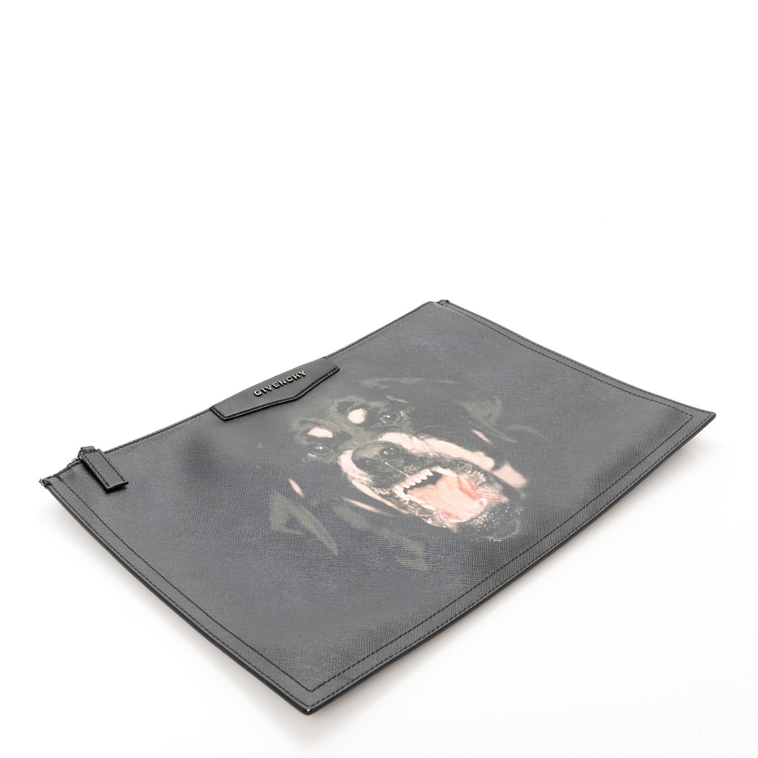 Givenchy Texutured Coated Canvas Rottweiler Print Medium Cosmetic Pouch Black 4 of 10