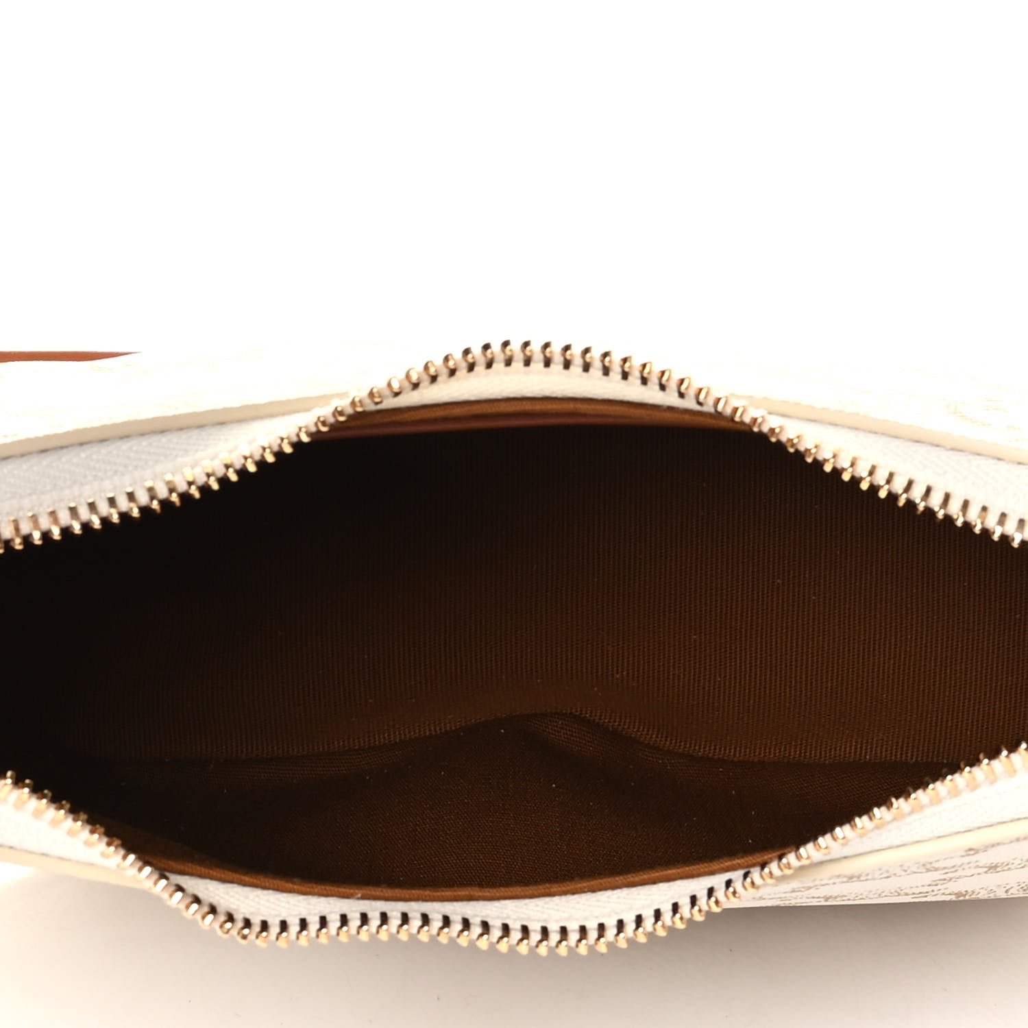 Celine Canvas Calfskin Ava Triomphe Shoulder Bag White 4 of 4