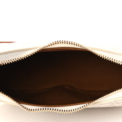 Celine Canvas Calfskin Ava Triomphe Shoulder Bag White 4 of 4