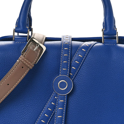 Loro Piana Grained Calfskin Bridle P Shoulder Bag Blue Warm Mastic 7 of 9