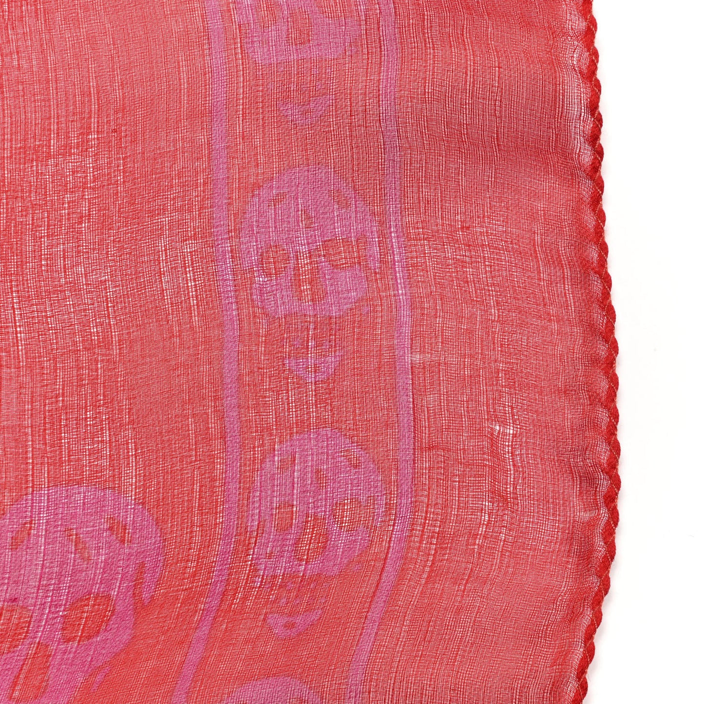 Silk Chiffon Skull Scarf Red