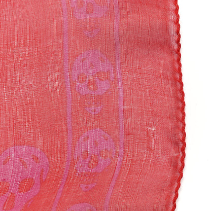 Alexander McQueen Silk Chiffon Skull Scarf Red 6 of 6