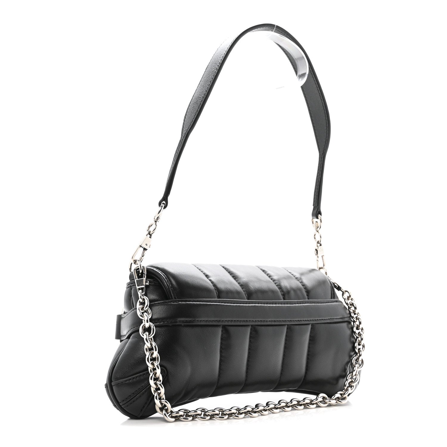 Gucci Nappa Vertical Matelasse Small Maxi Horsebit Chain Shoulder Bag Black 3 of 13